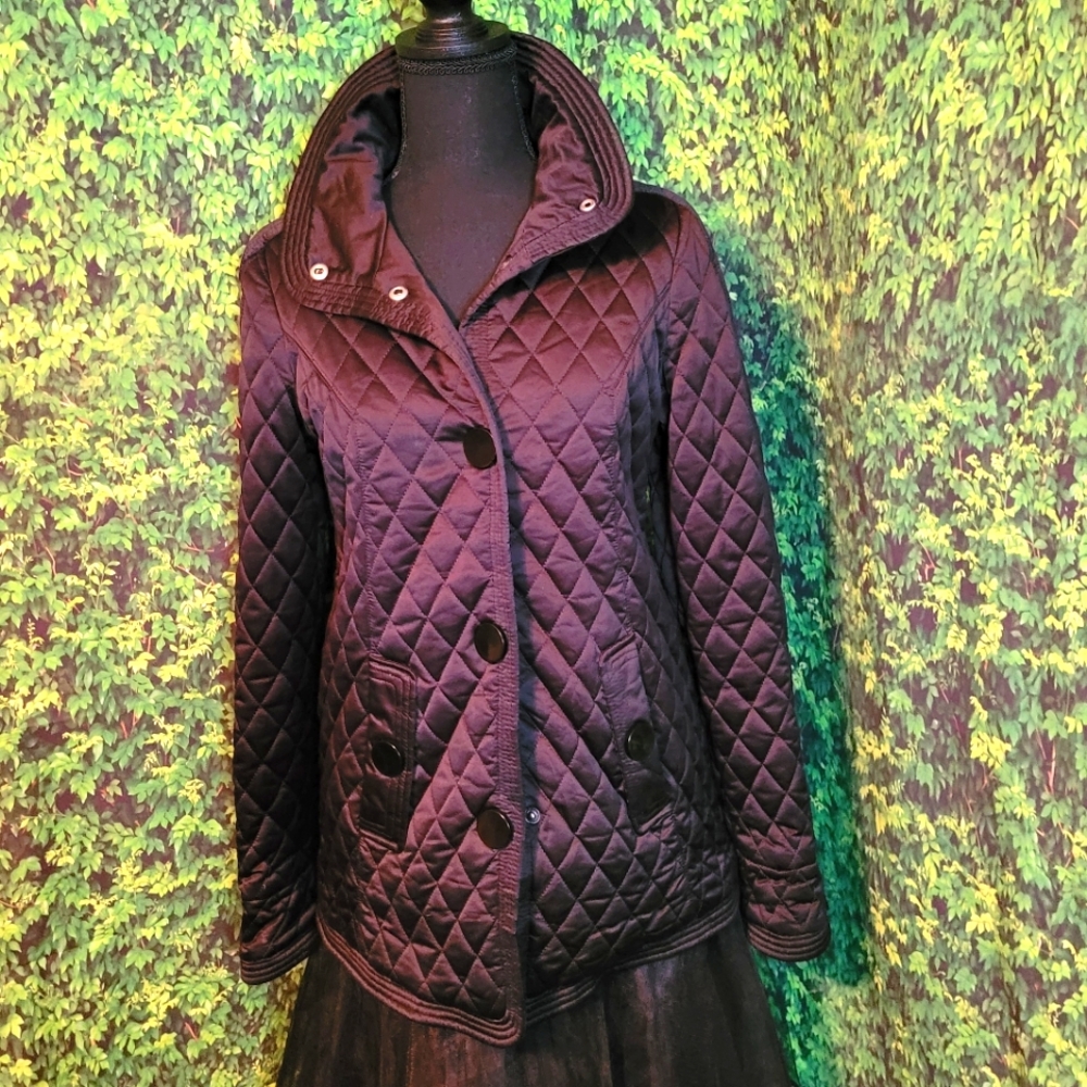 Jones New York Signature Women’s Quilt Coat Black Size - Small